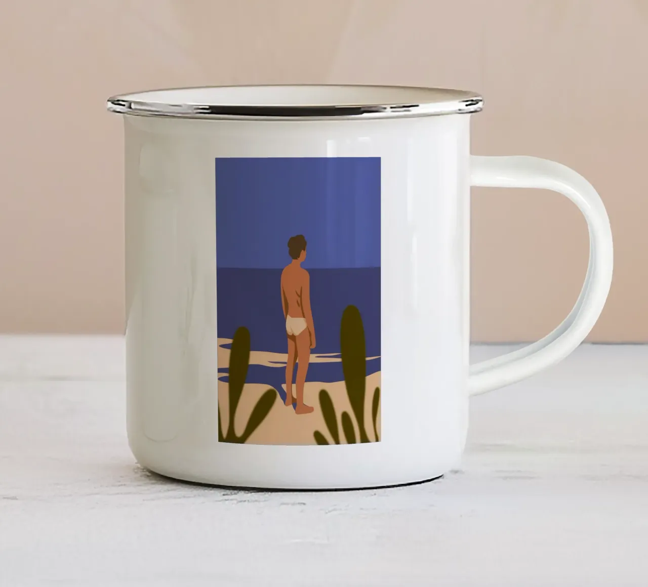 Sguardo sull'oceano tazza in smalto da Seren Liodra