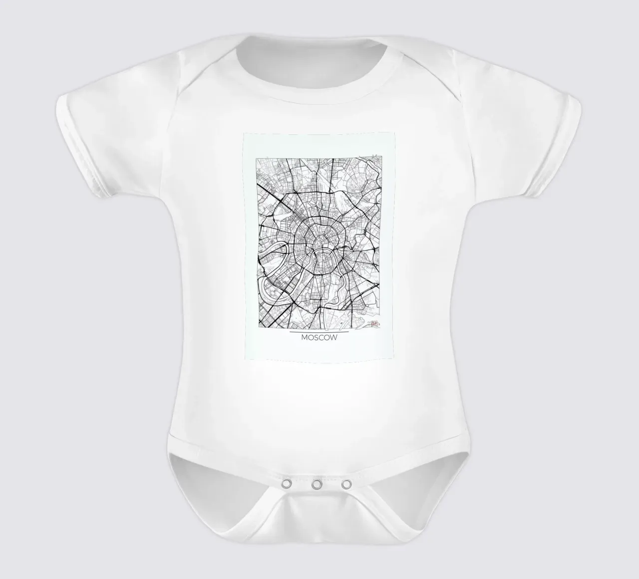 Moscow Minimal short-sleeve baby romper by Hubert Roguski
