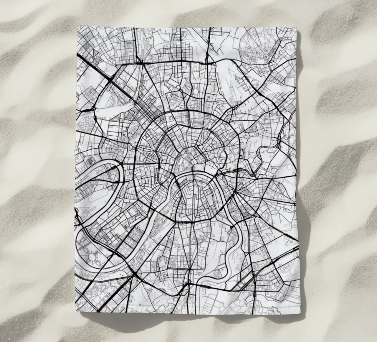 Moscow Minimal beach towel by Hubert Roguski