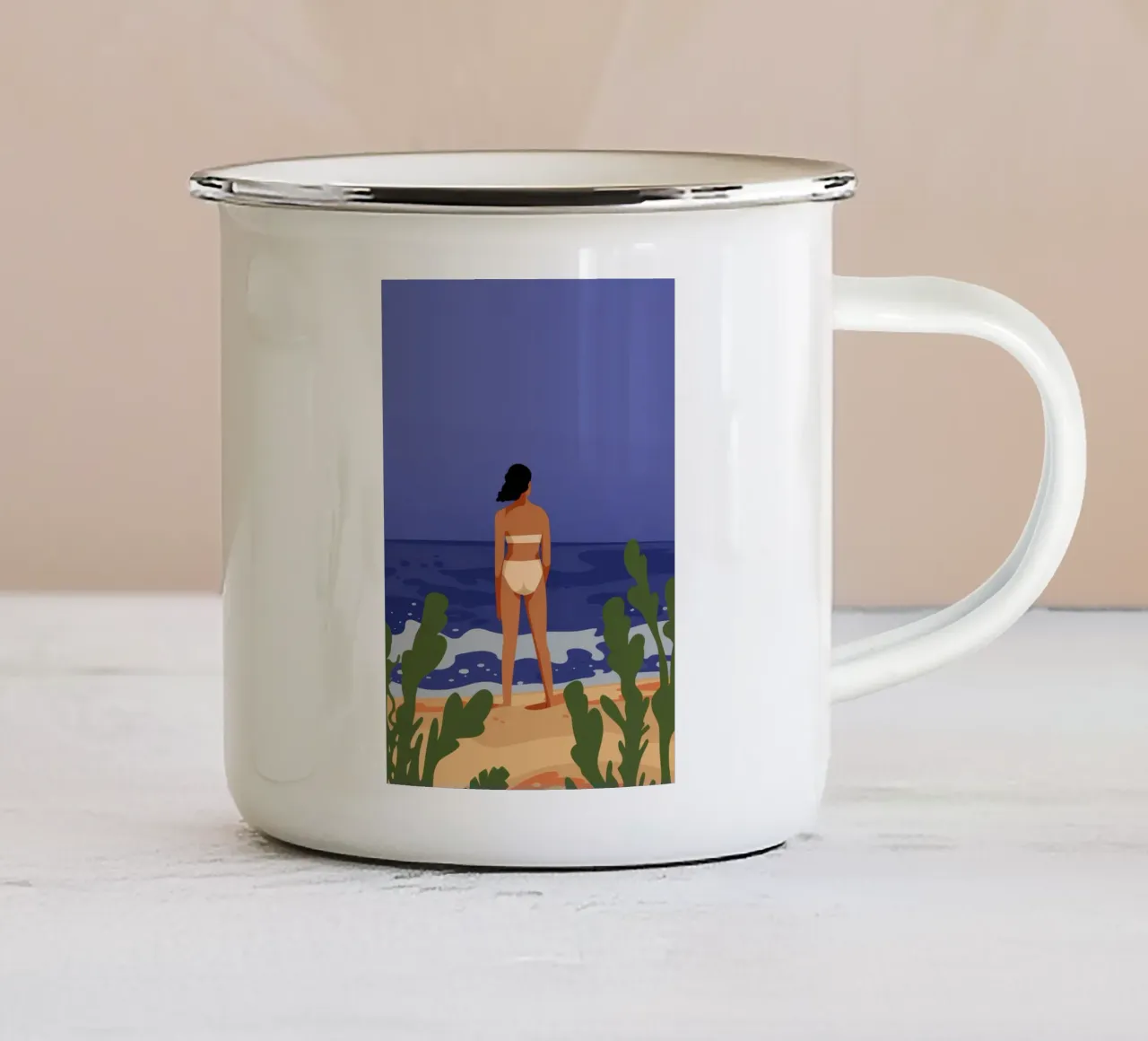 Riflesso del crepuscolo tazza in smalto da Seren Liodra