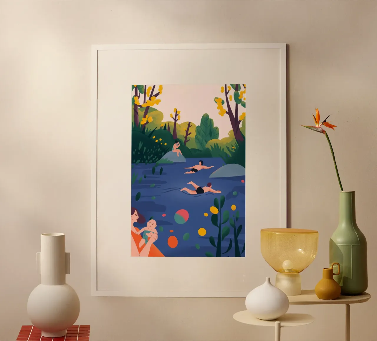 Beatitudine lacustre poster con telaio in alluminio da Seren Liodra