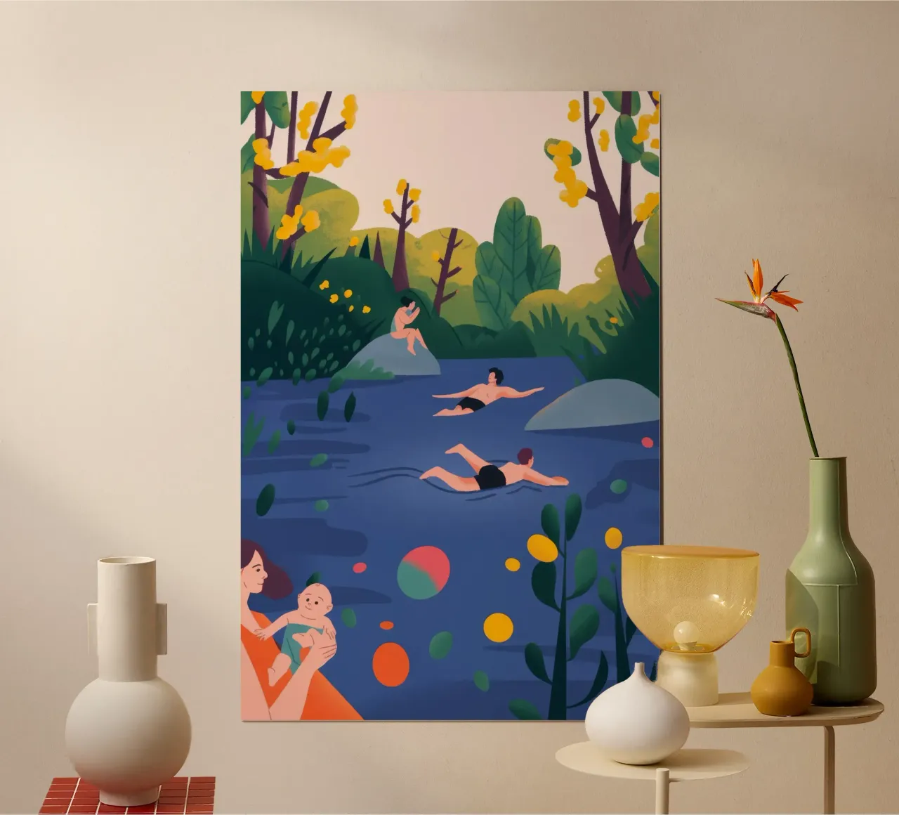 Beatitudine lacustre poster con telaio in alluminio da Seren Liodra