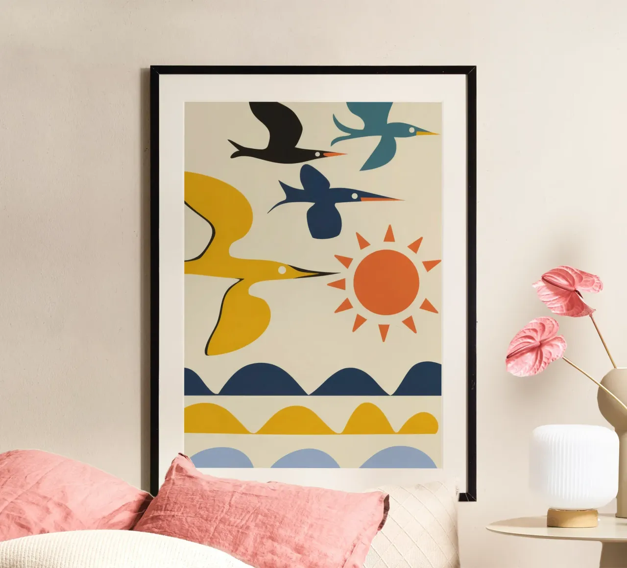 Armonia di volo poster con telaio in alluminio da Seren Liodra