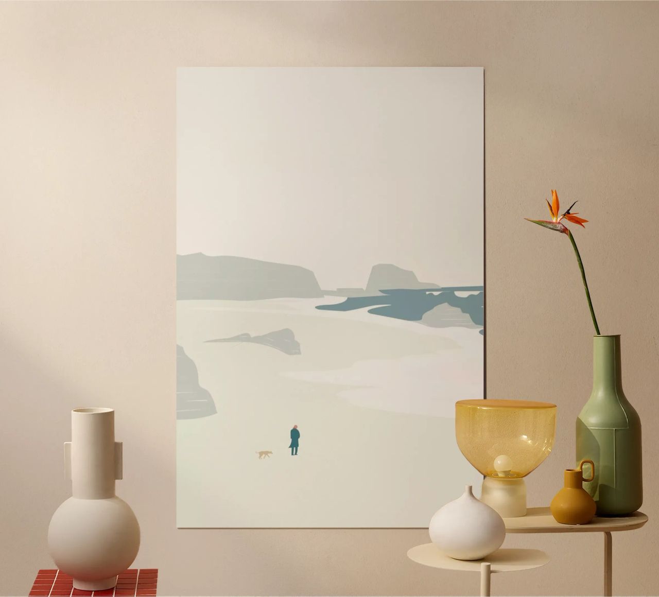 Gå På Stranden Poster von Swen Swensøn
