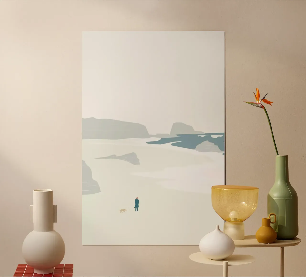 Gå På Stranden poster con telaio in alluminio da Swen Swensøn