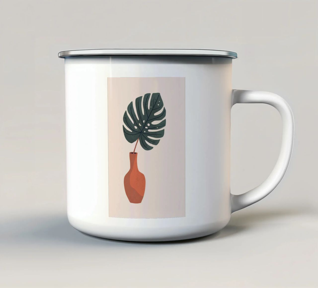 Vaso Monstera tazza in smalto da Seren Liodra