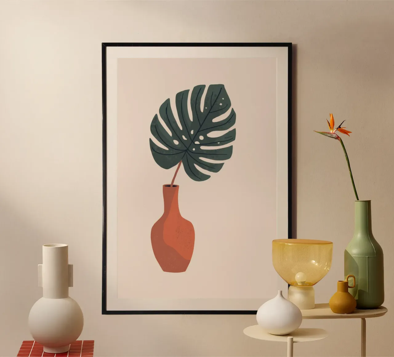 Monstera Vase hahnemühle by Seren Liodra