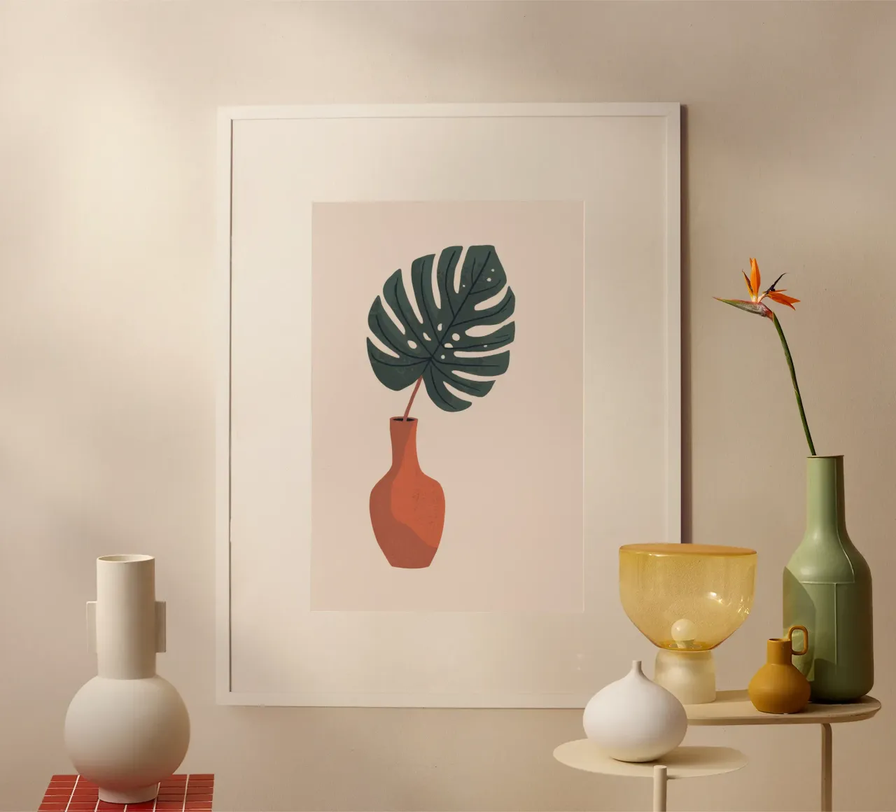 Monstera Vase hahnemühle by Seren Liodra