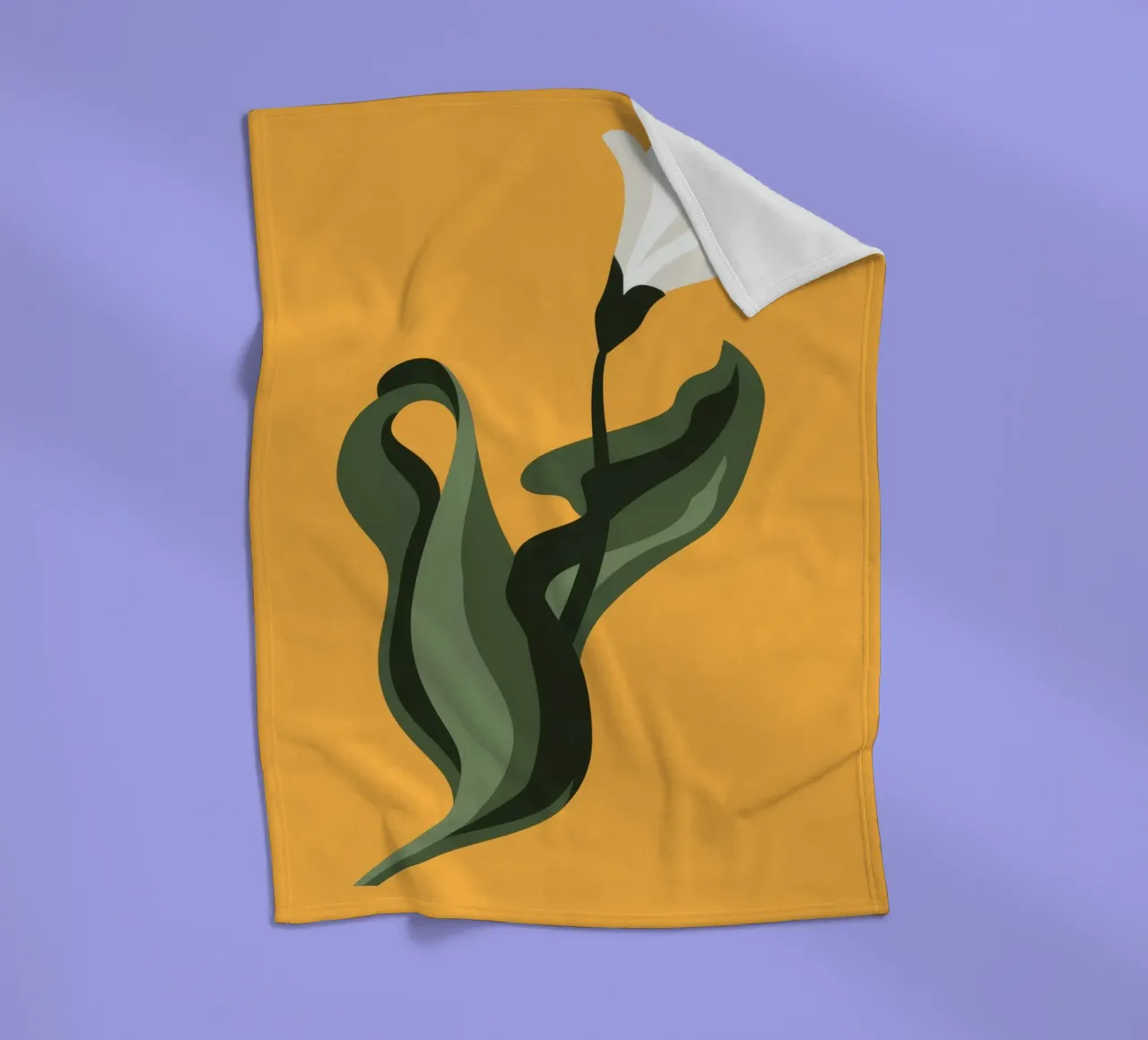 Golden Blossom fleece blanket by Seren Liodra