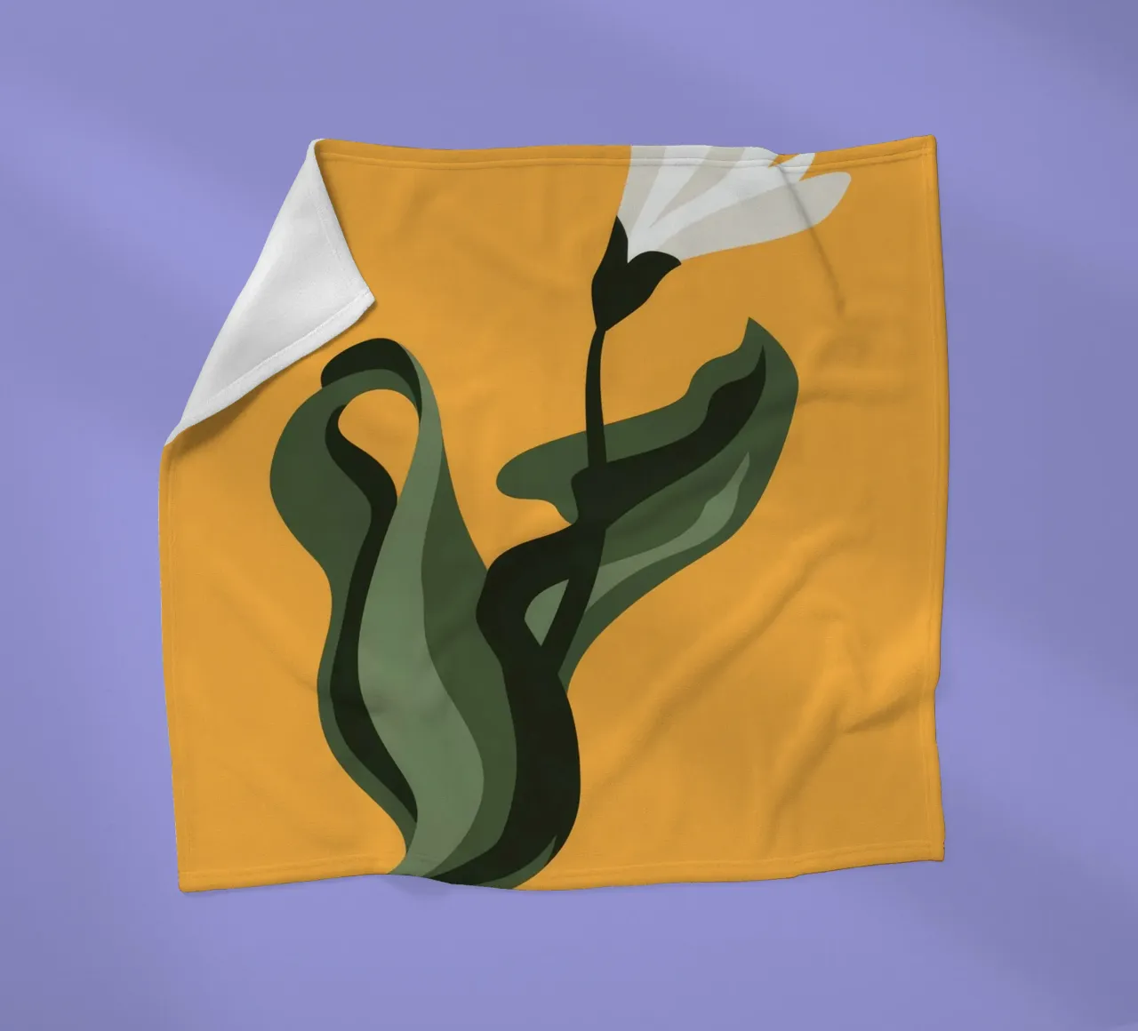 Golden Blossom fleece blanket by Seren Liodra