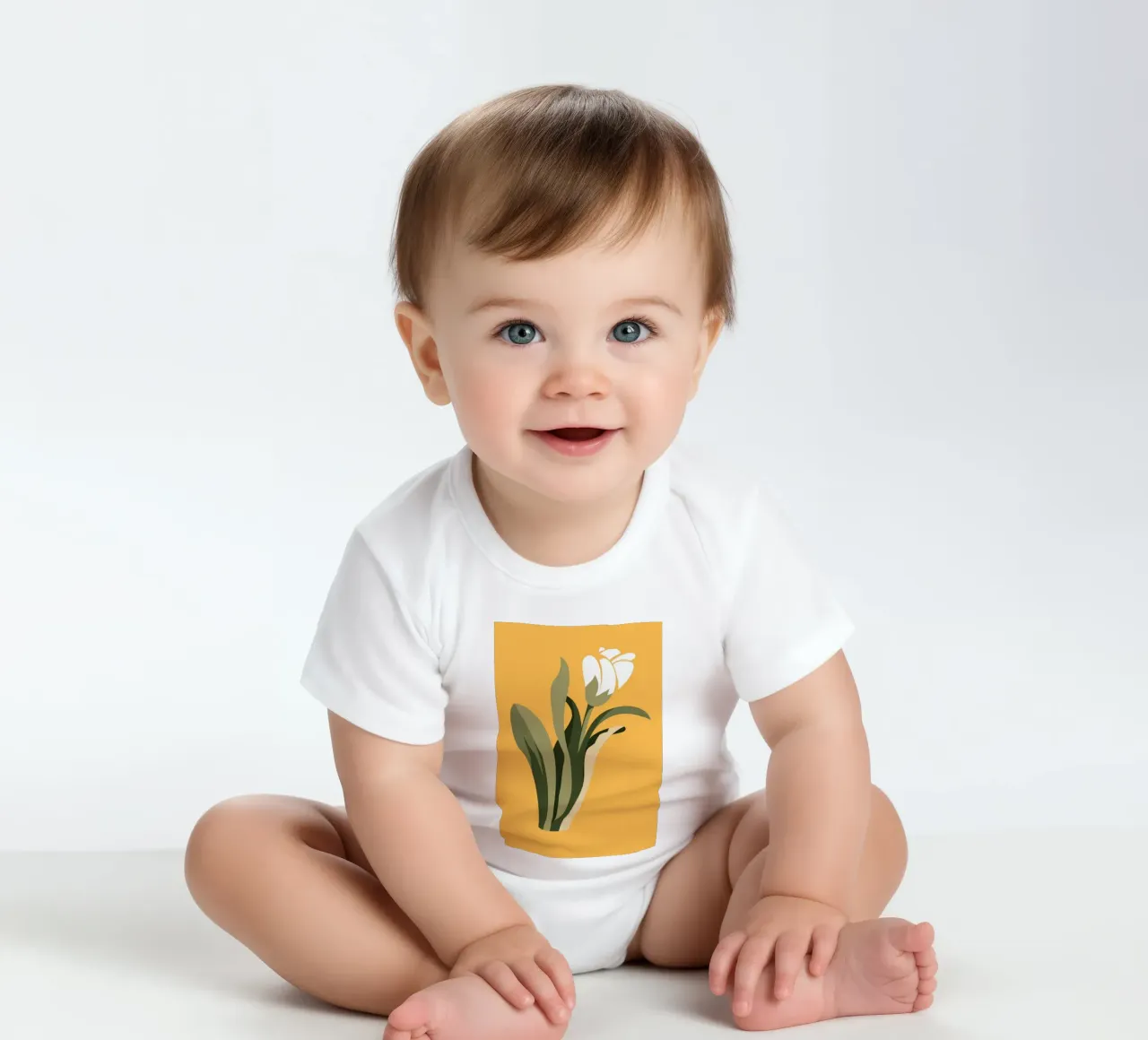 Fioritura rigogliosa body neonato maniche corte da Seren Liodra