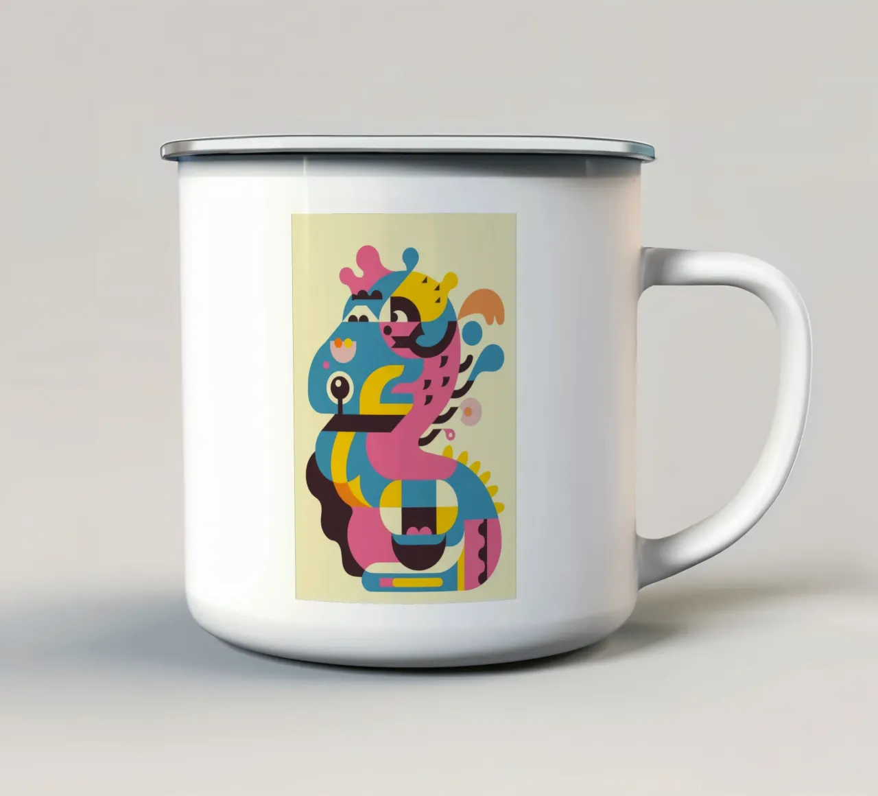 Abstract Draakje emaille mok van Seren Liodra