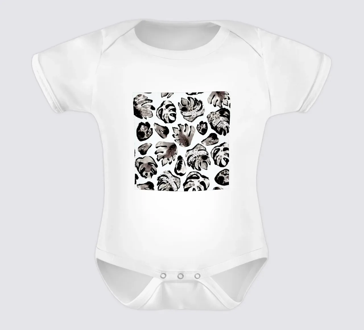 Monstera Ink body neonato maniche corte da Farina Kuklinski