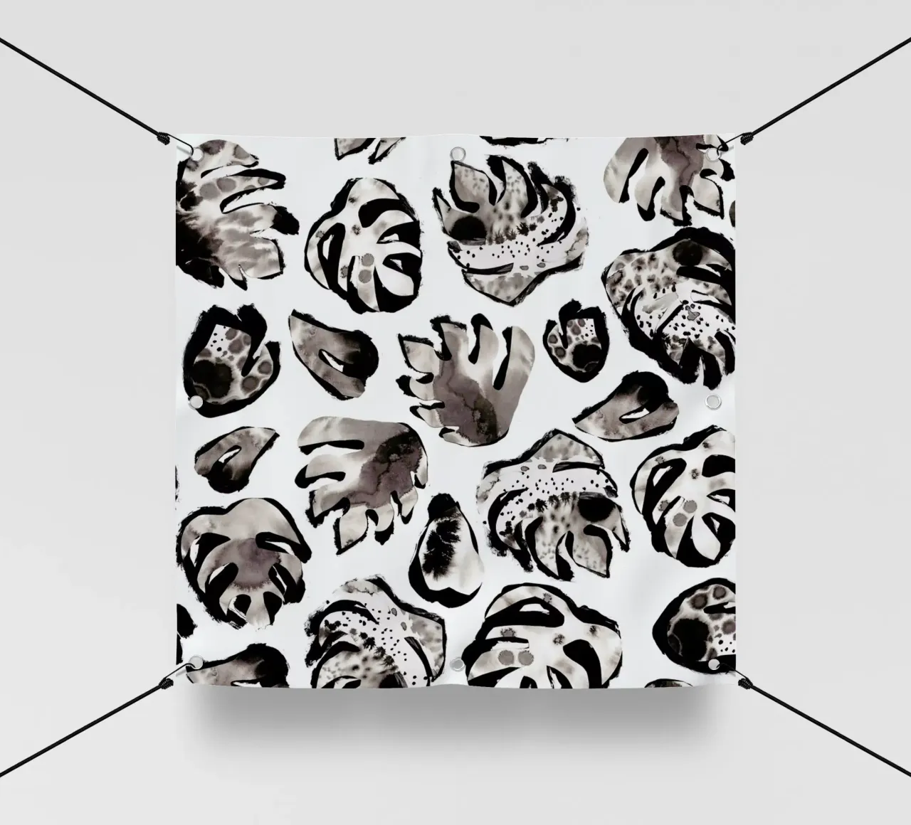 Monstera Ink telo in pvc da Farina Kuklinski