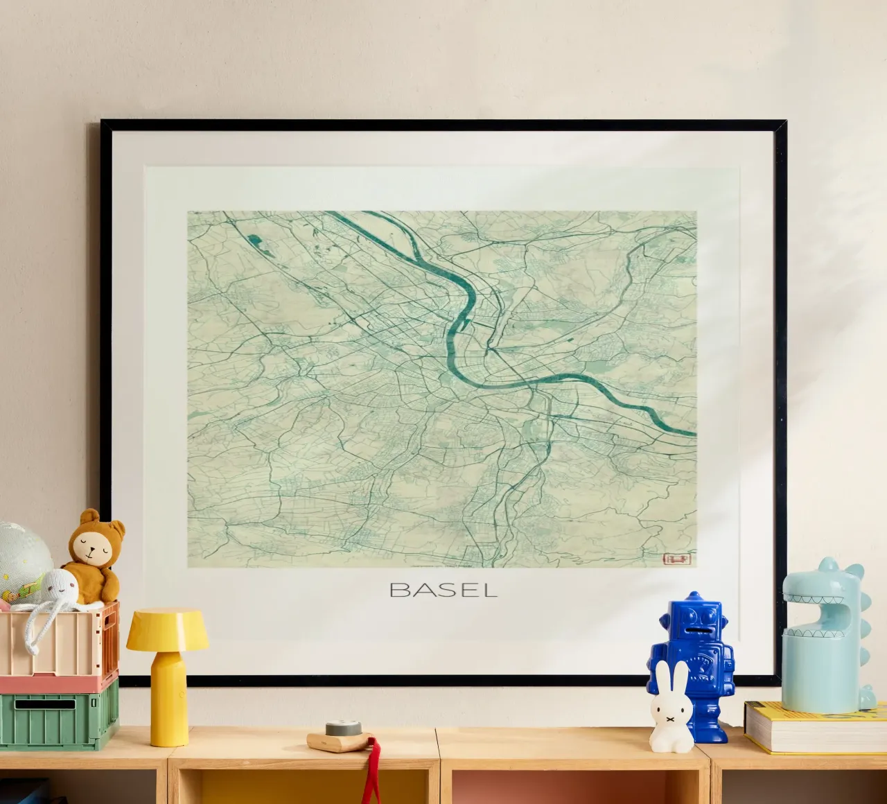 Basel Vintage poster con telaio in plastica da Hubert Roguski