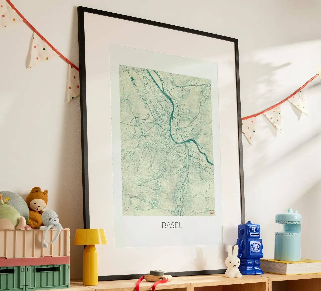 Basel Vintage poster con telaio in plastica da Hubert Roguski