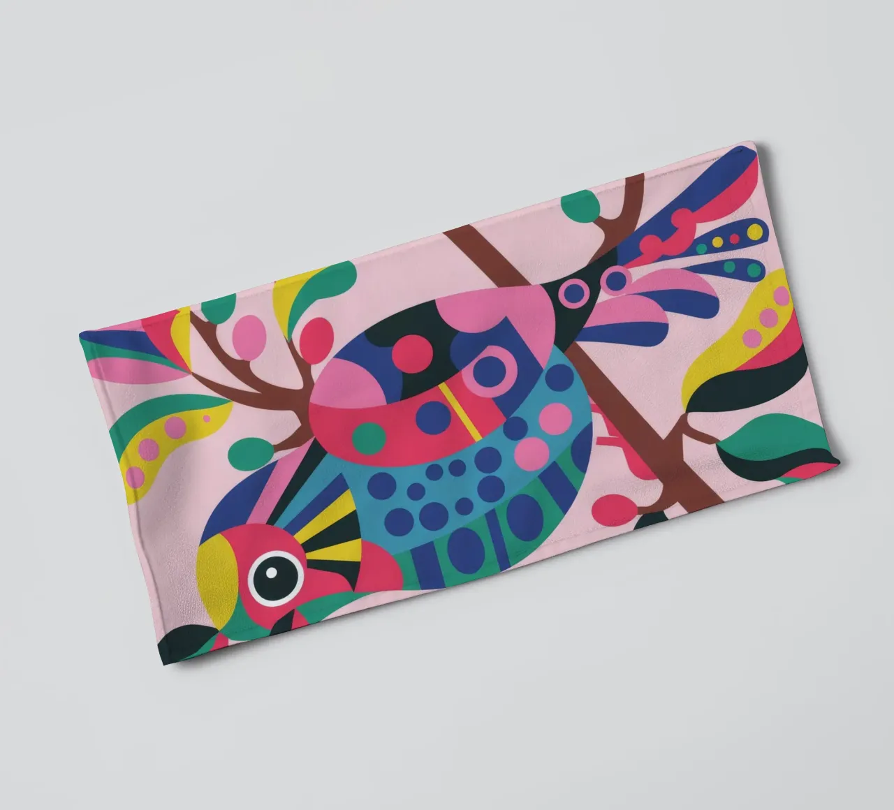 Vibrant Bird towel by Seren Liodra