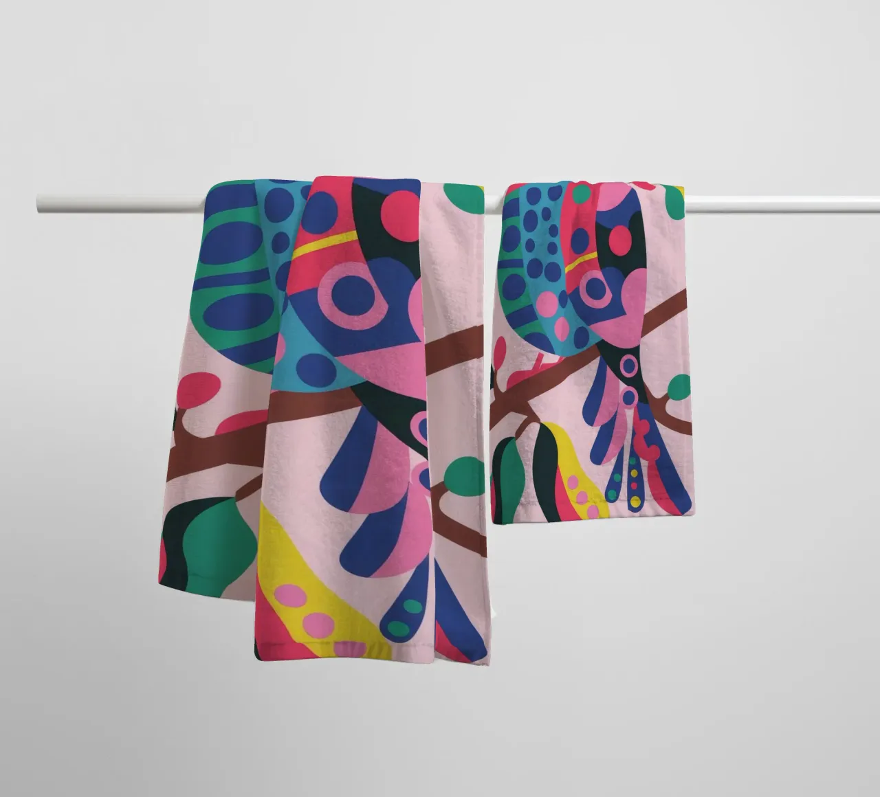 Vibrant Bird towel by Seren Liodra