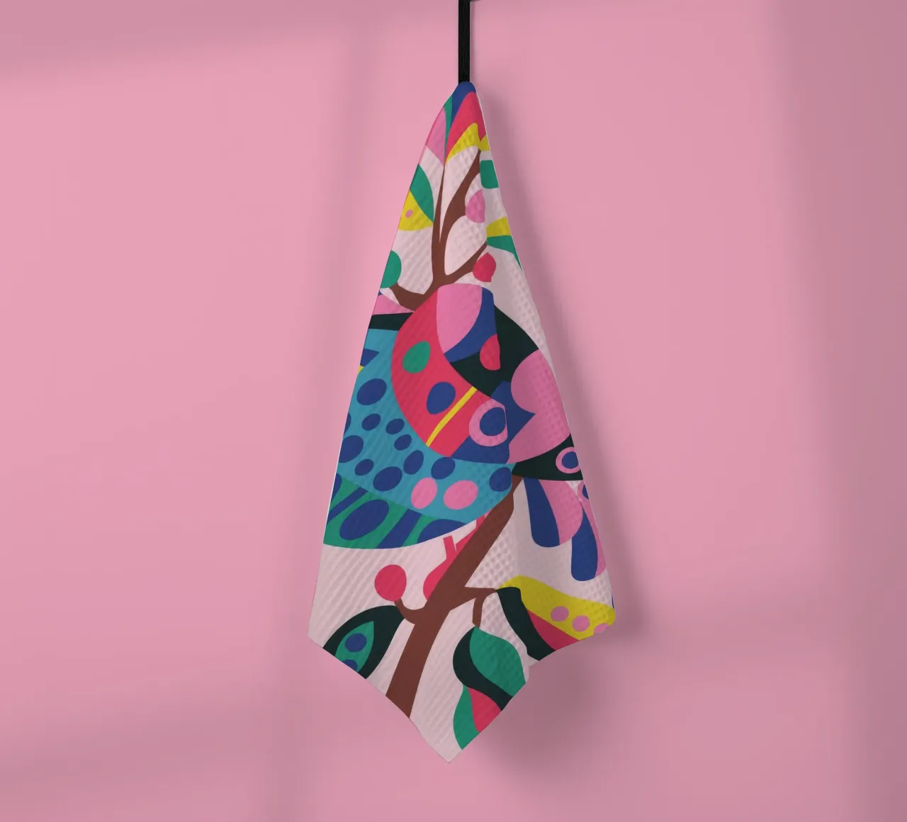 Vibrant Bird tea towel by Seren Liodra