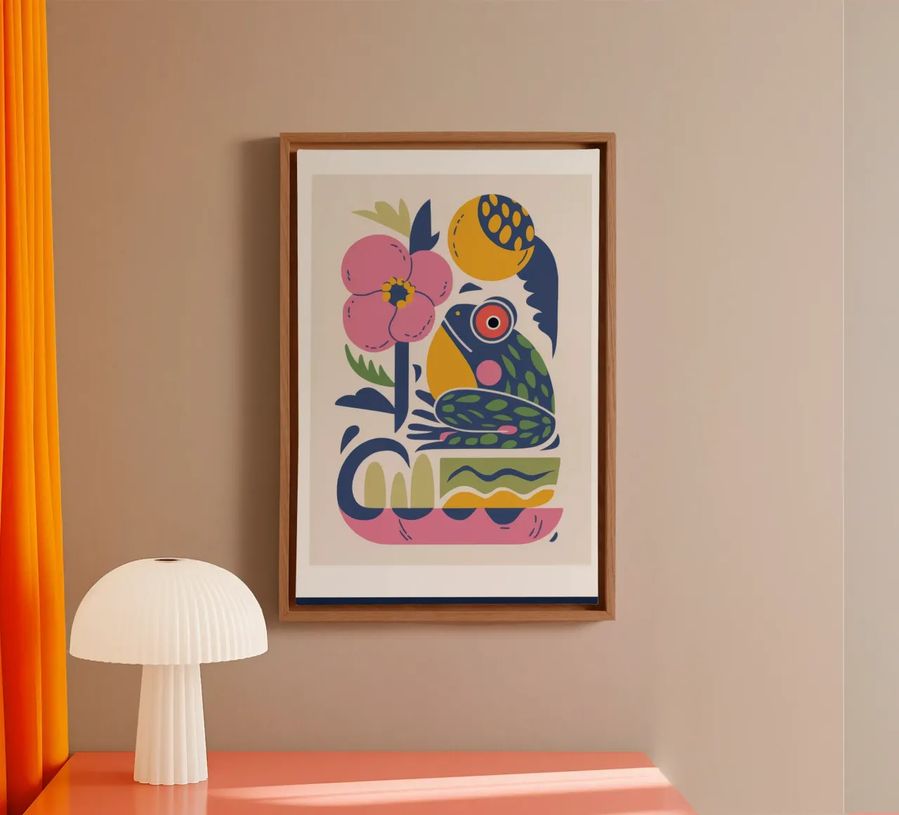Exotische dieren canvas met Baklijst van Seren Liodra