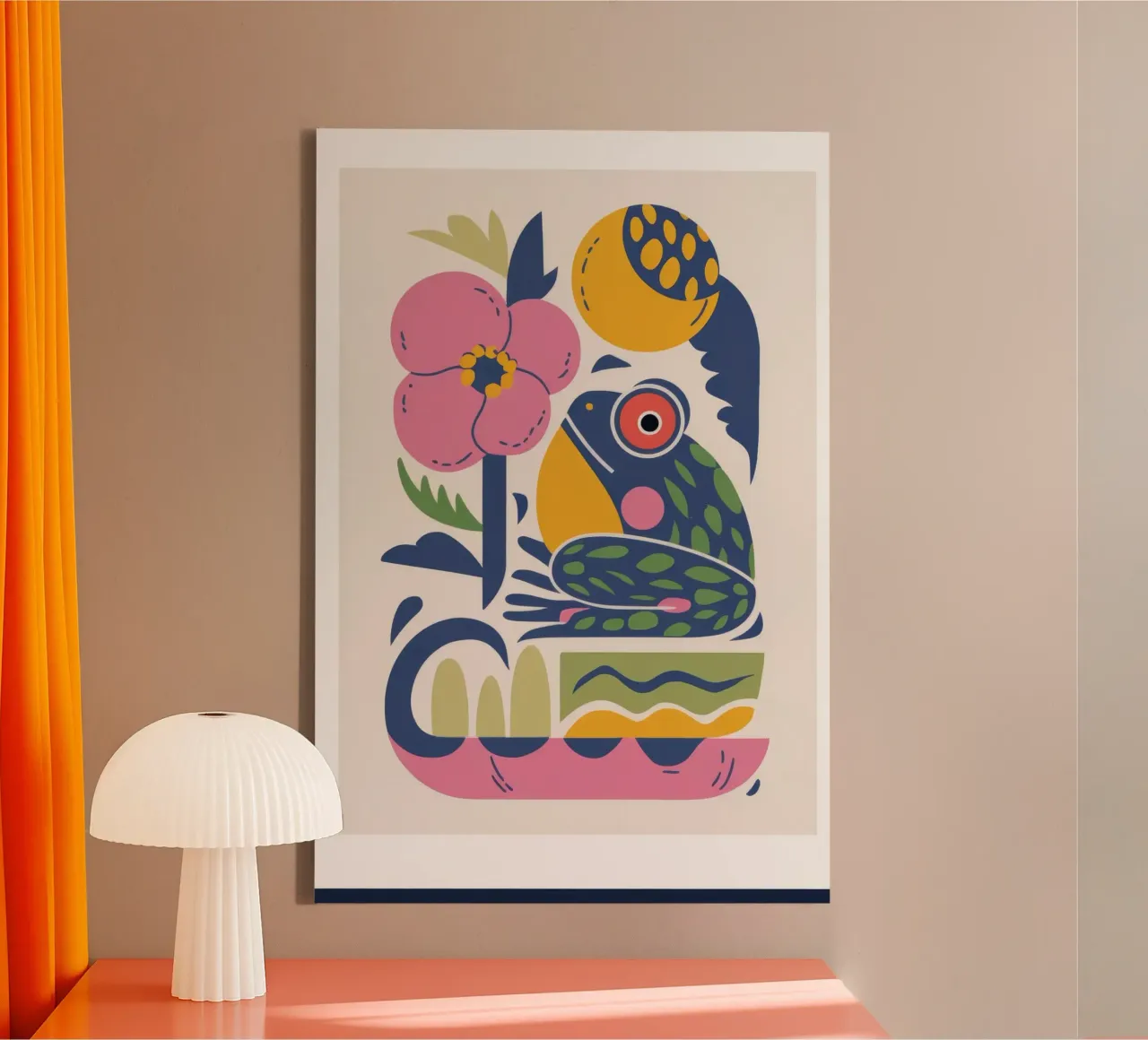 Exotische dieren canvas met Baklijst van Seren Liodra