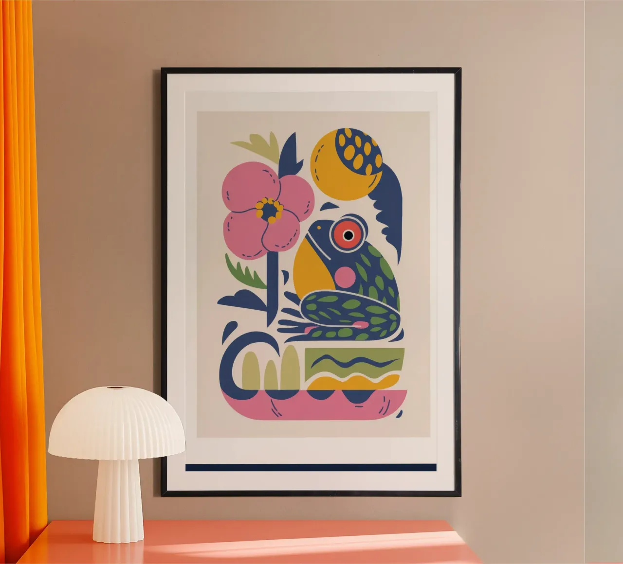 Animali selvatici esotici poster con telaio in legno da Seren Liodra