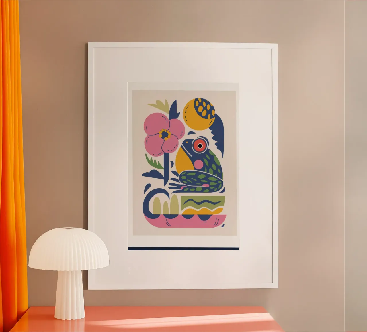 Animali selvatici esotici poster con telaio in legno da Seren Liodra