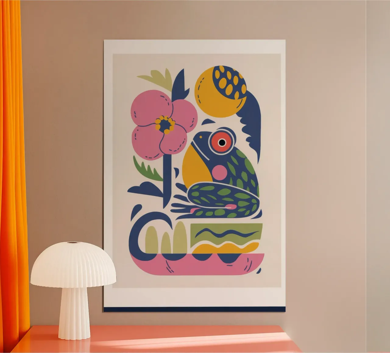 Animali selvatici esotici poster con telaio in legno da Seren Liodra