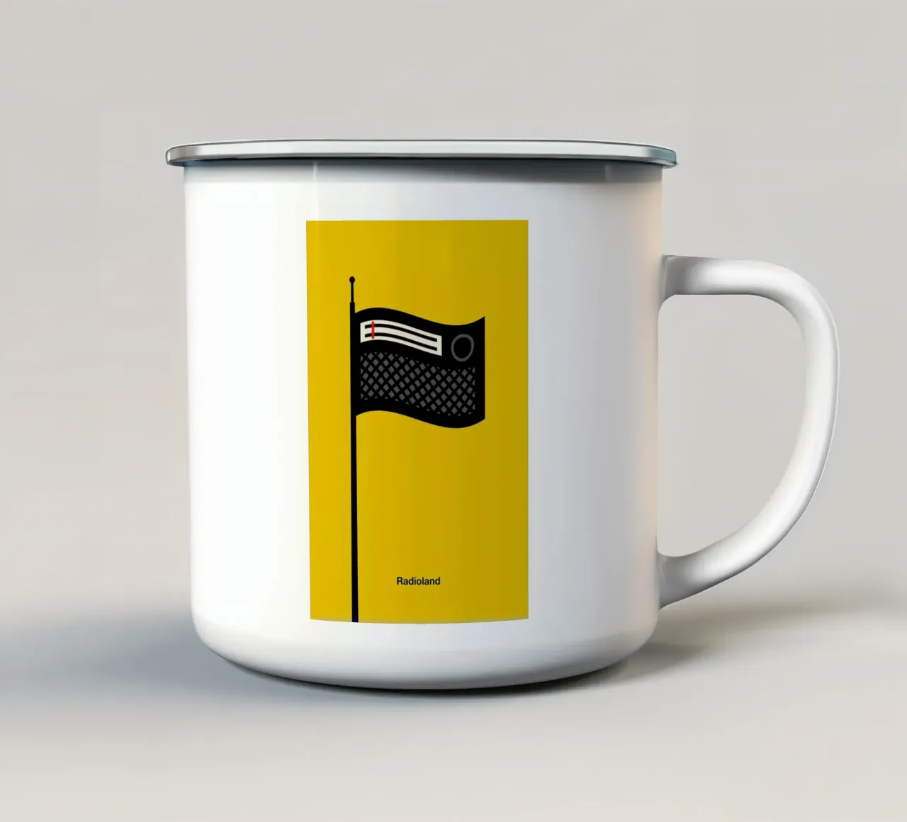 Radioland tazza in smalto da Viktor Hertz