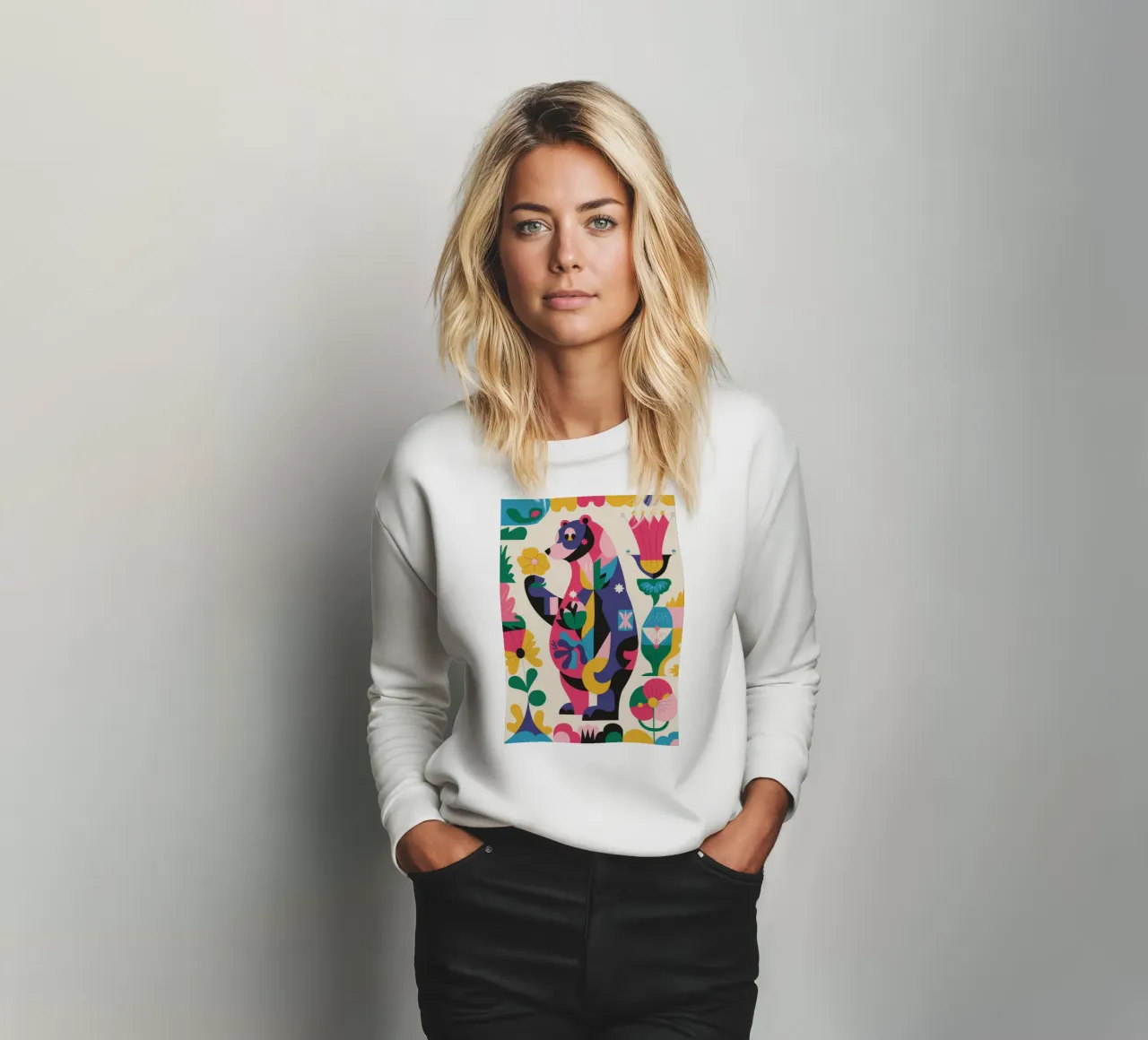 Orso e fiori felpa da Seren Liodra