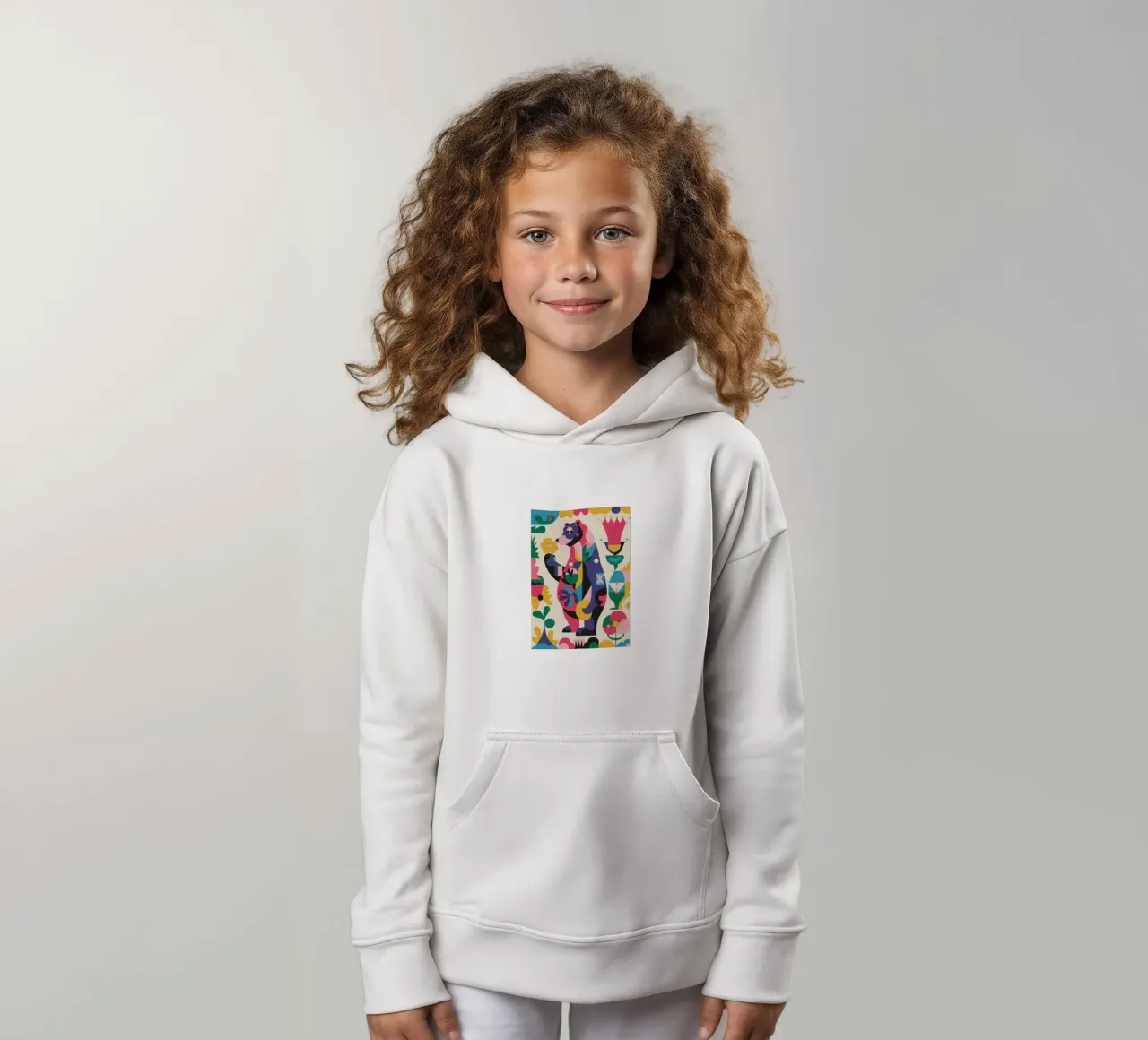 Orso e fiori felpa bambino con cappuccio da Seren Liodra