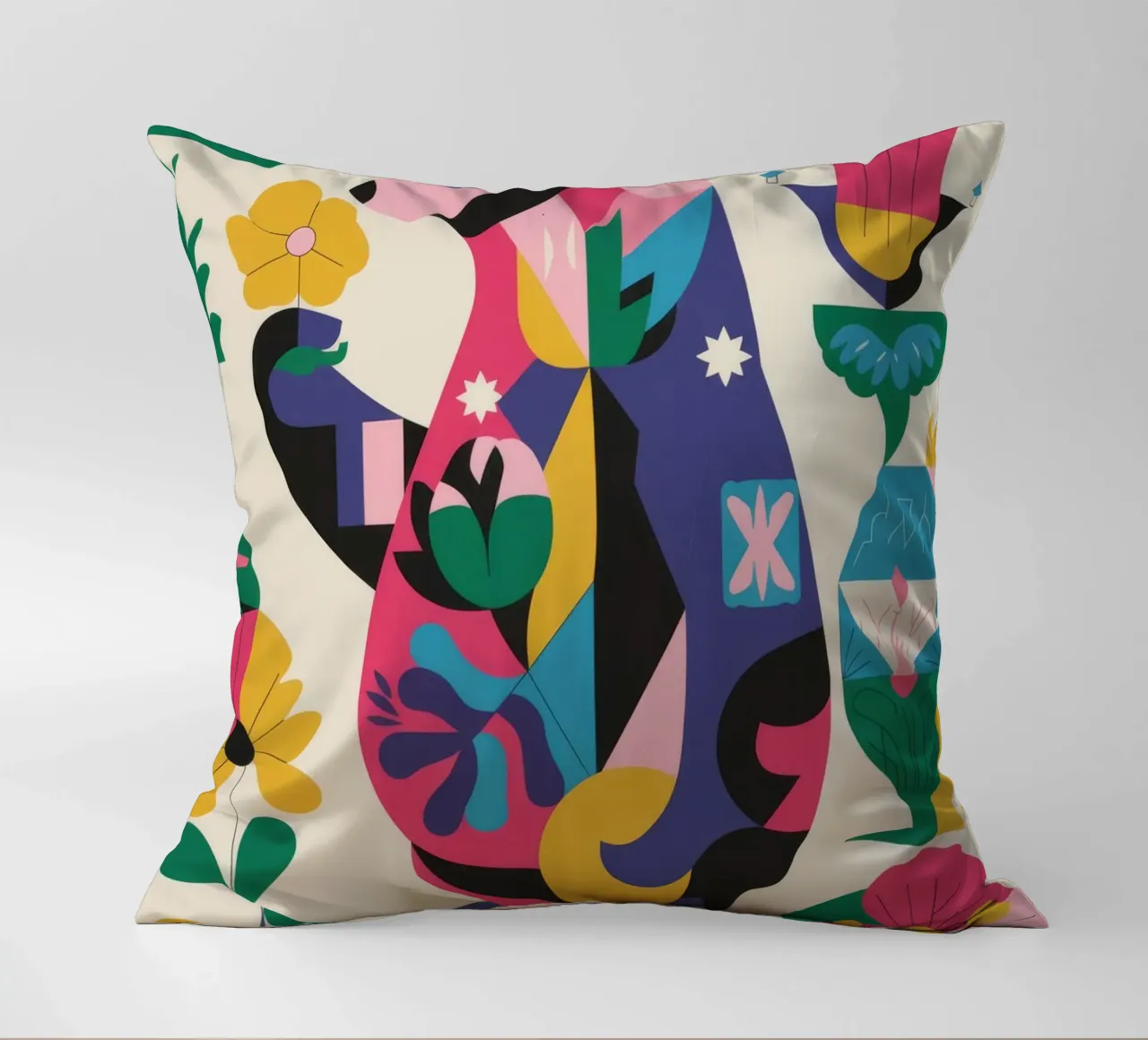 Orso e fiori cuscino da Seren Liodra