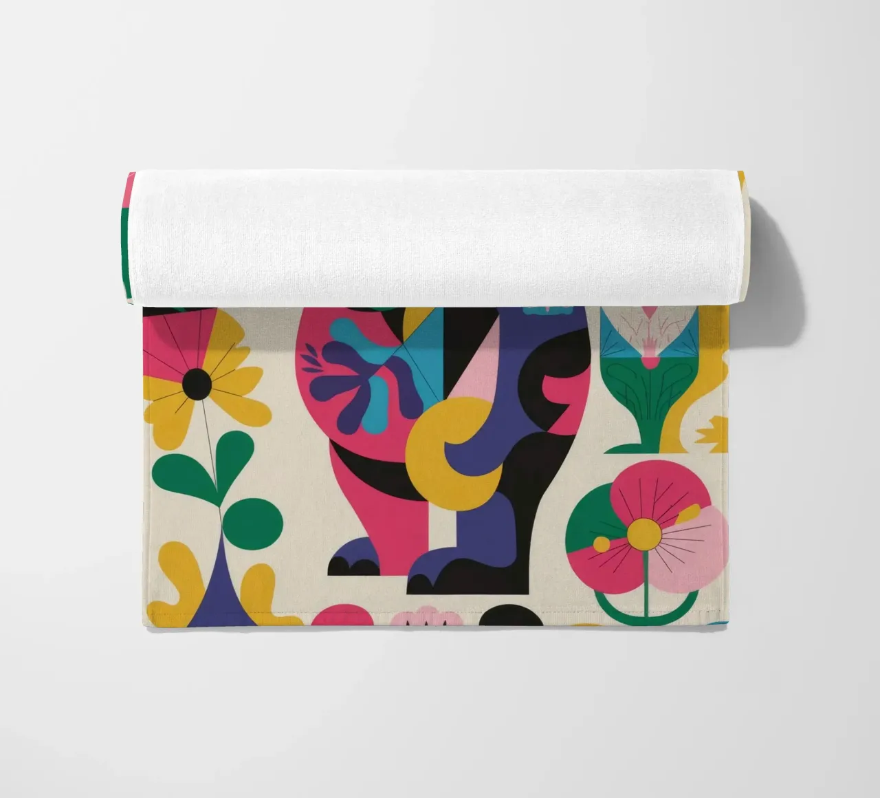 Orso e fiori telo mare da Seren Liodra