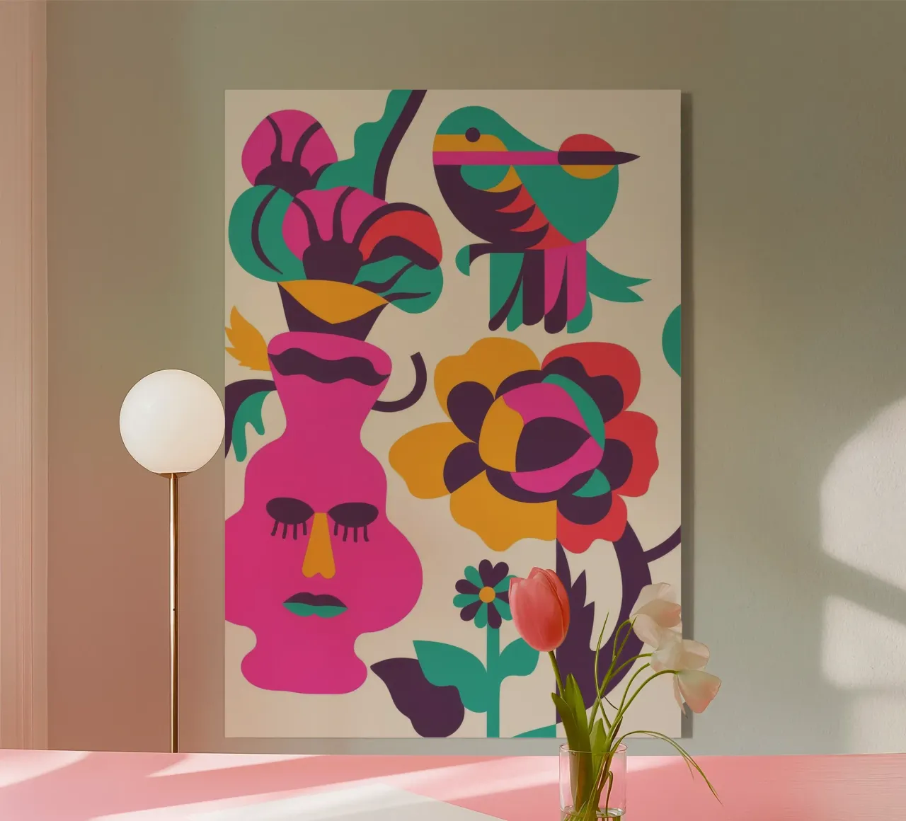 Faces and Birds acrylic glass by Seren Liodra