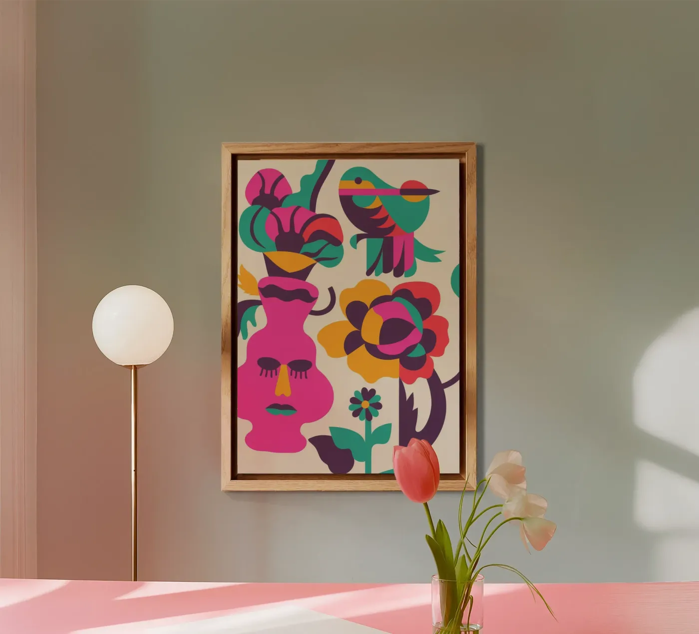 Faces and Birds alluminio dibond da Seren Liodra