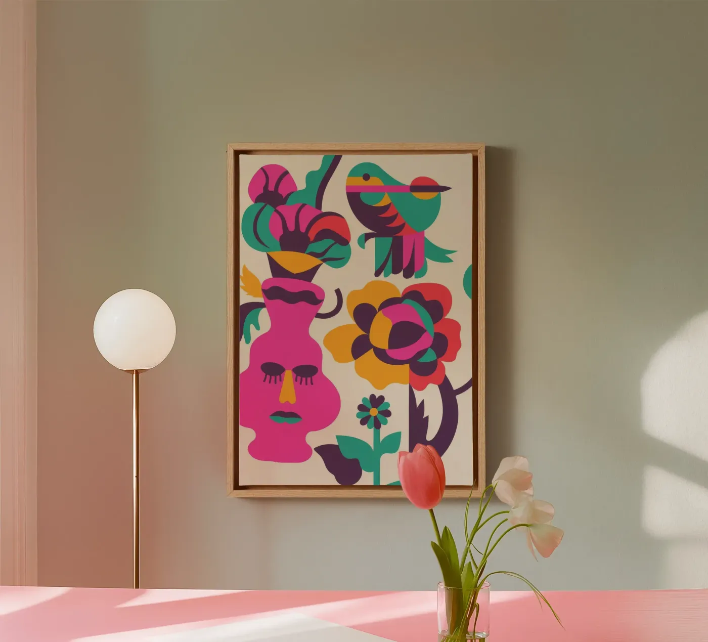 Faces and Birds tela da Seren Liodra