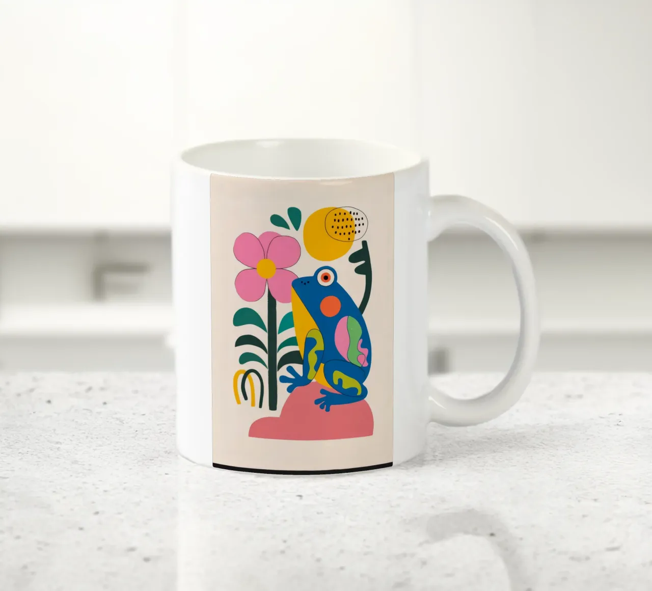 Uccello e fiore tazza in ceramica da Seren Liodra