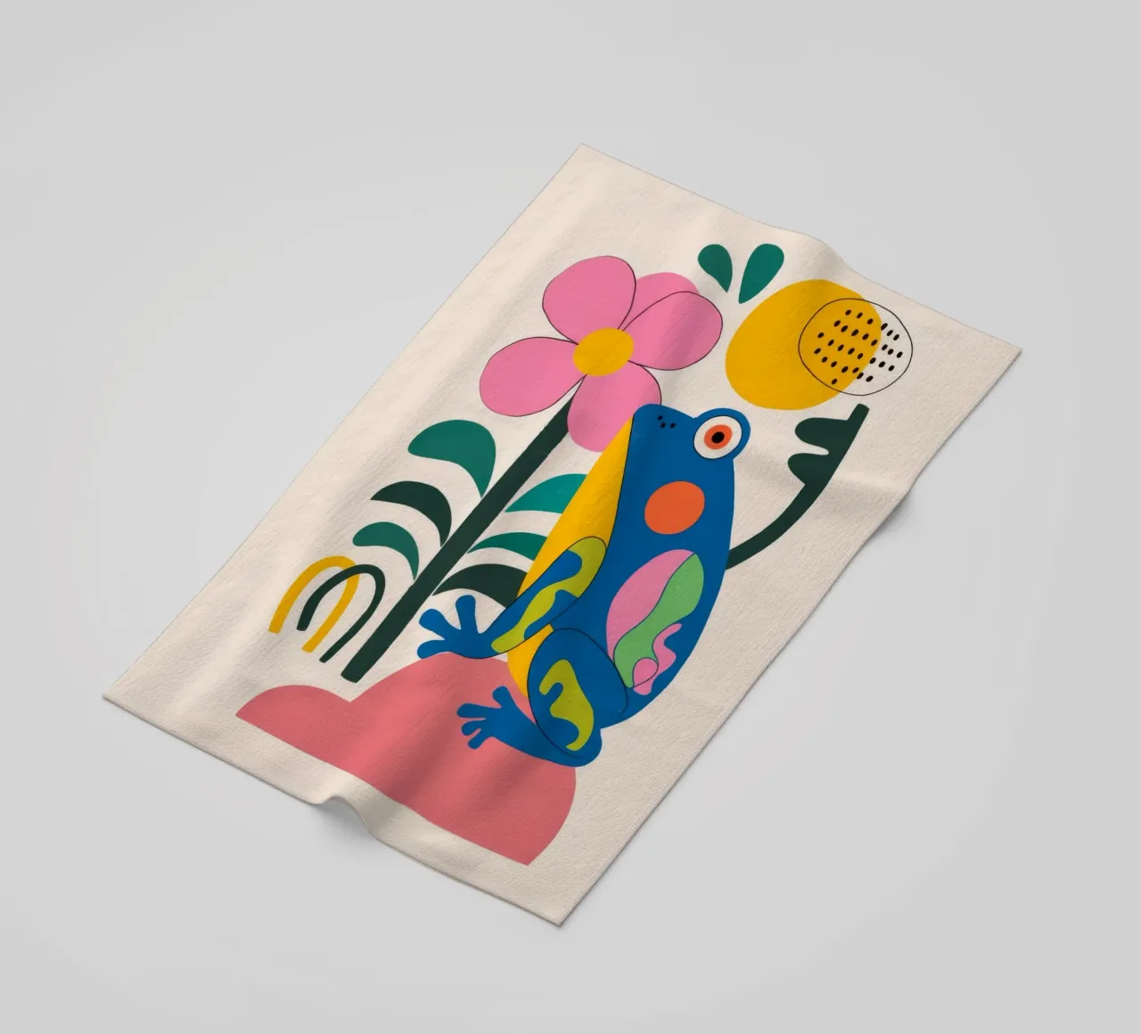 Uccello e fiore telo mare da Seren Liodra