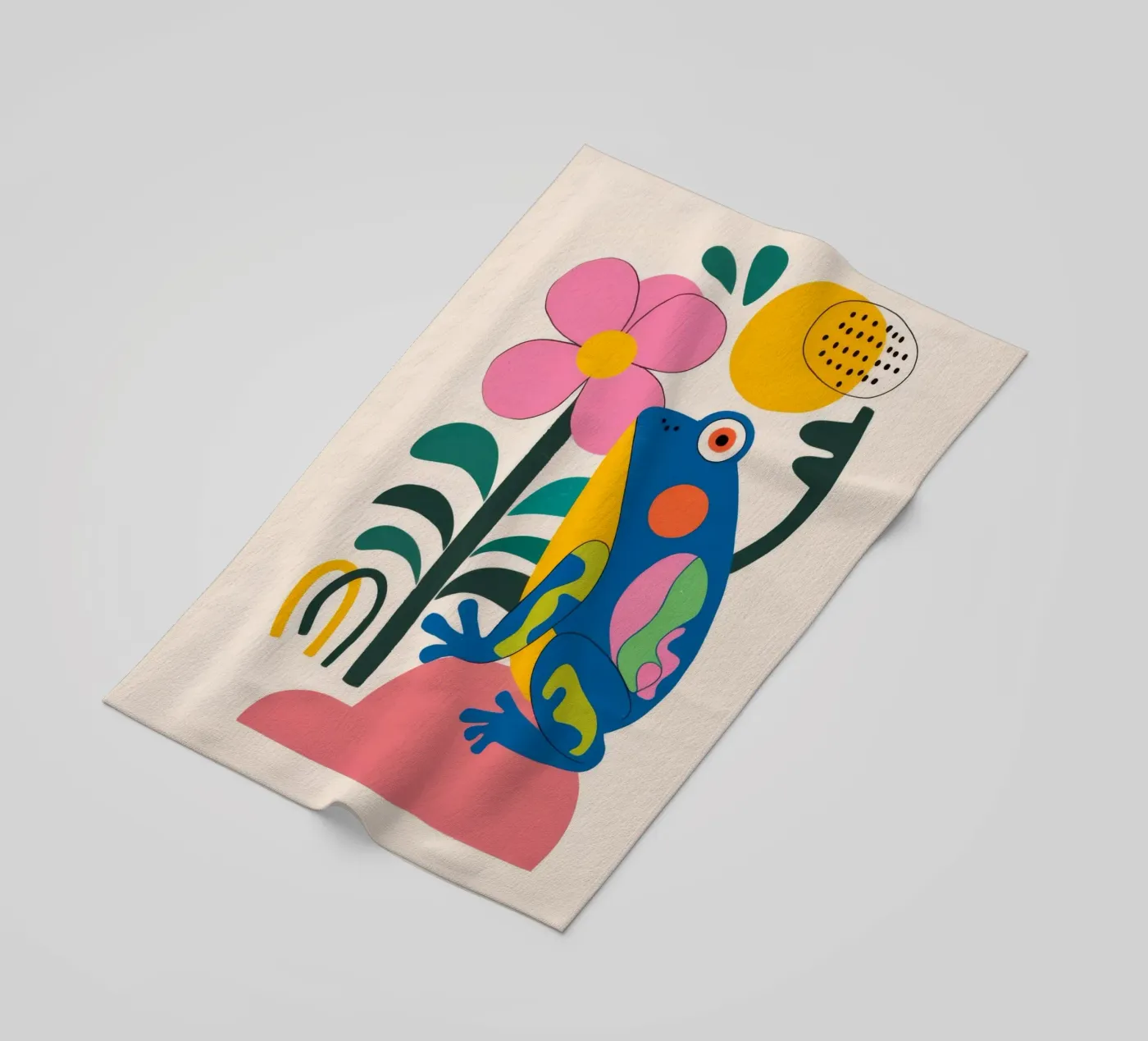 Uccello e fiore telo mare da Seren Liodra