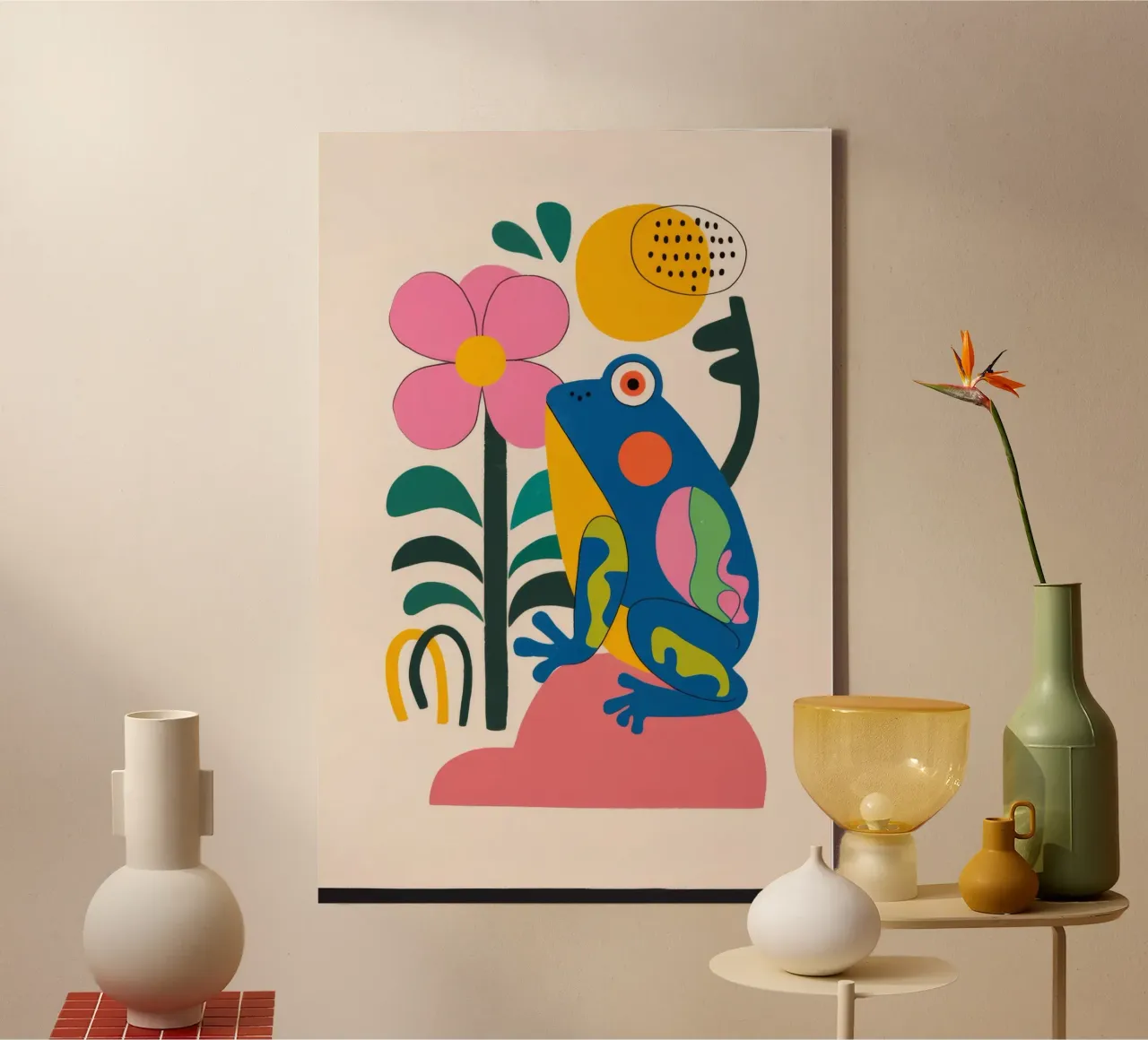 Uccello e fiore tela da Seren Liodra