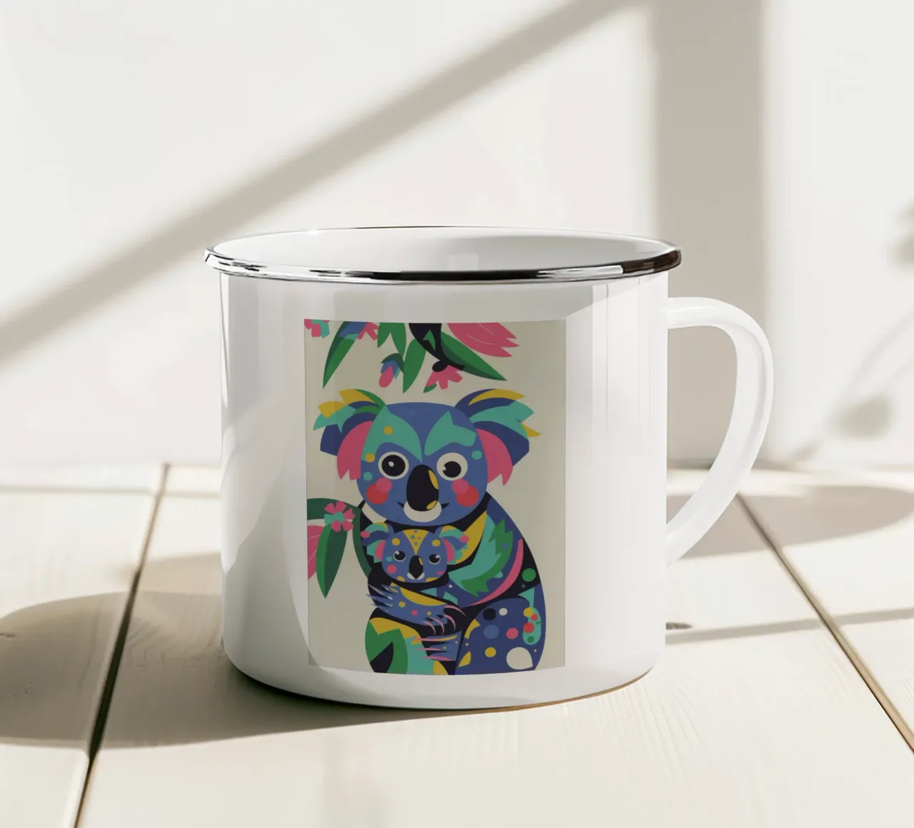Koala e bambino tazza in smalto da Seren Liodra