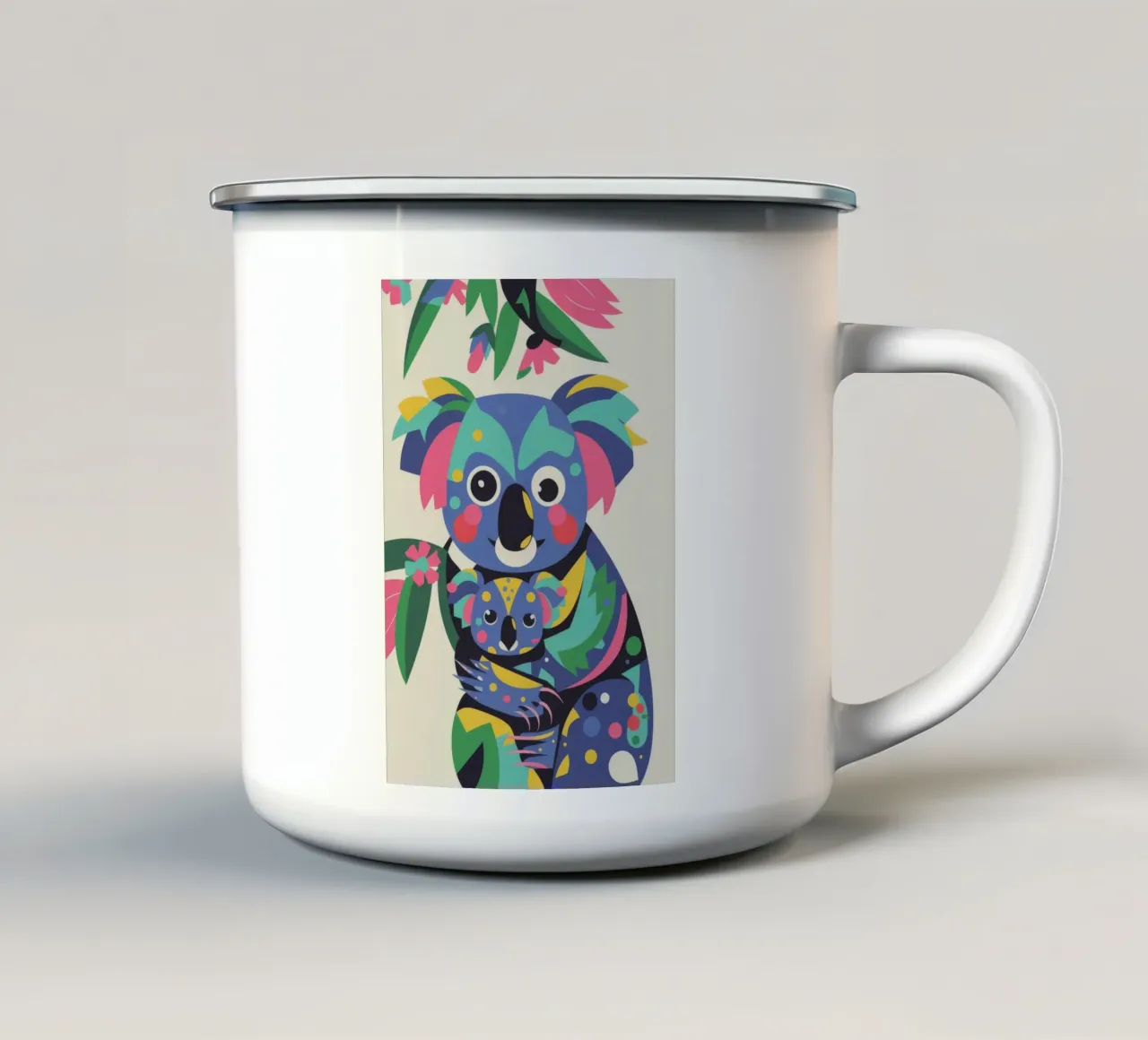 Koala e bambino tazza in smalto da Seren Liodra