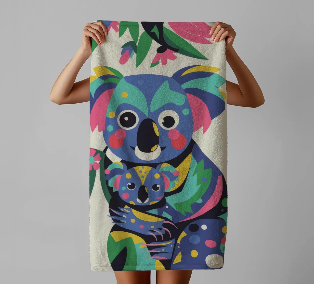 Koala and Baby towel by Seren Liodra