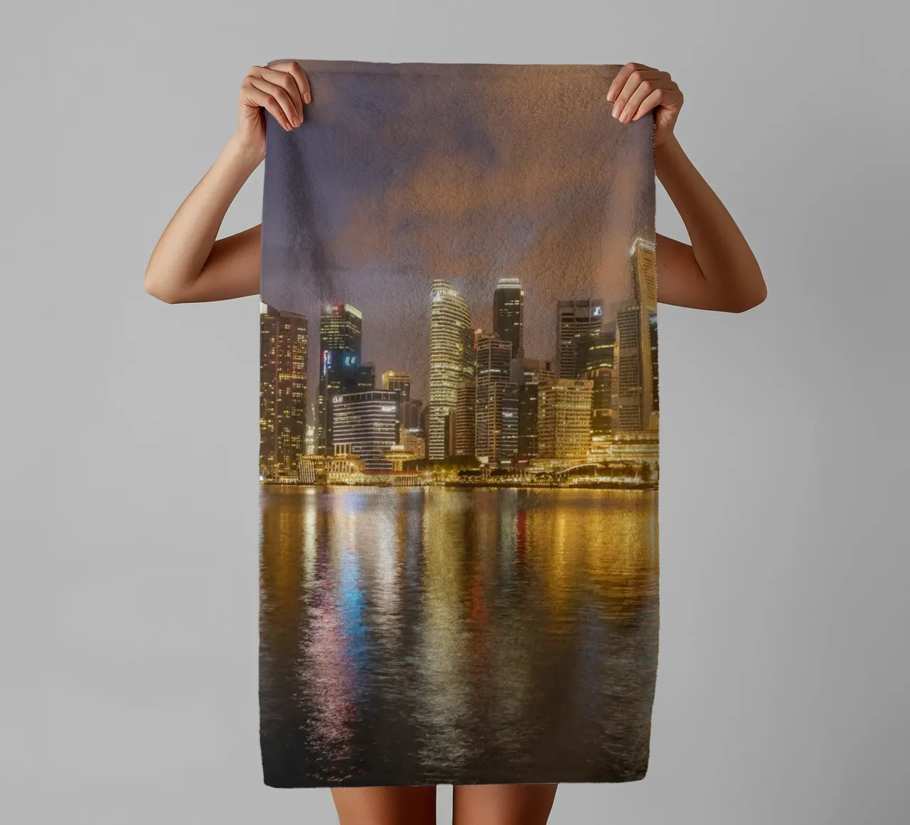Singapur asciugamano da bagno da Reisefotografie - Bilder aus aller Welt