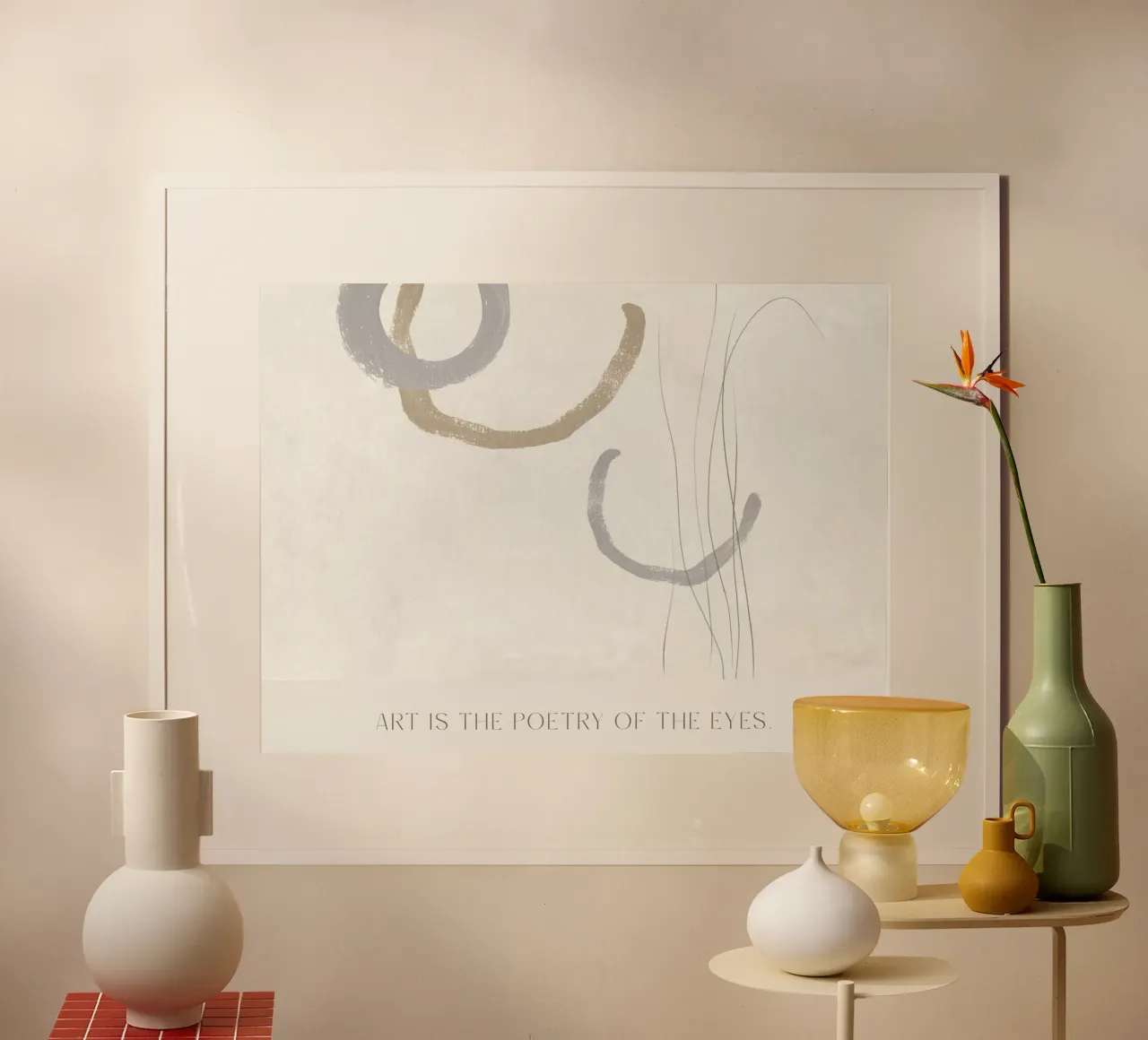 Art Is The Poetry Of The Eyes poster with plastic frame by treechild