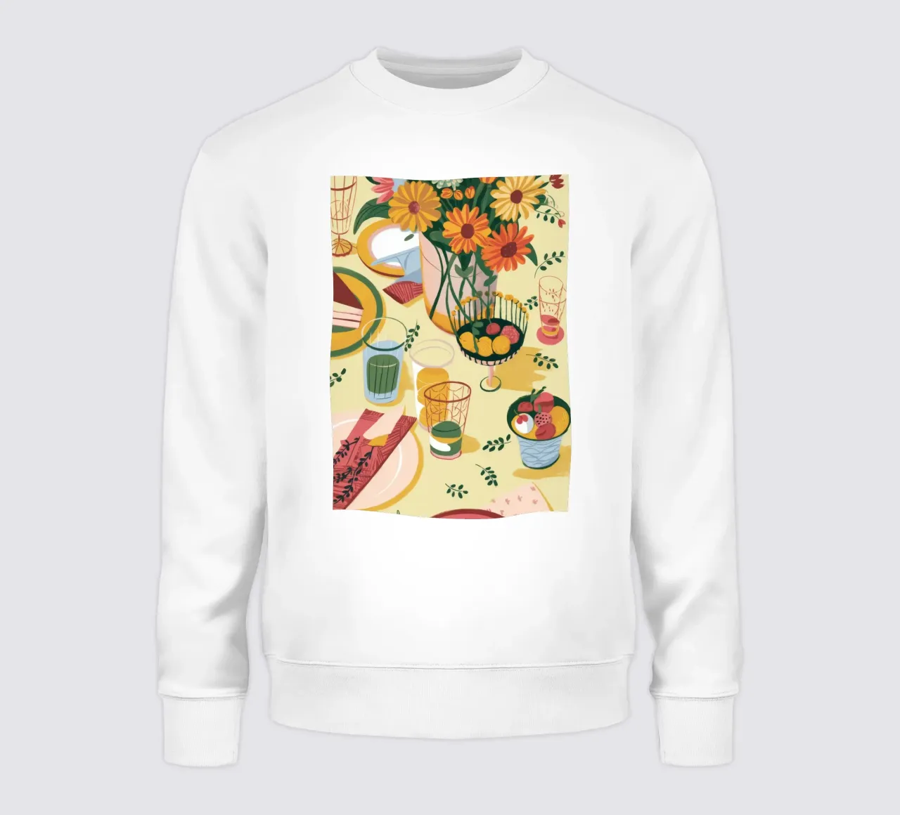 Sunflower Table Setting sweatshirt by Kamera Obskura