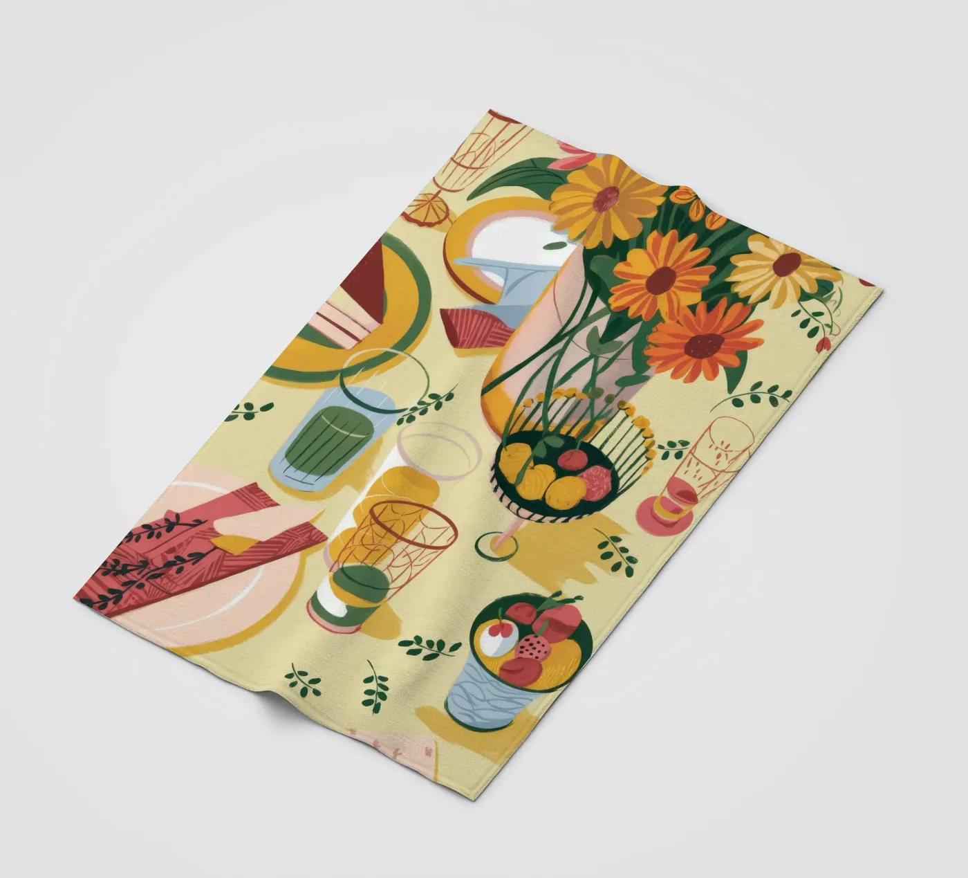 Sunflower Table Setting fleecedeken van Kamera Obskura