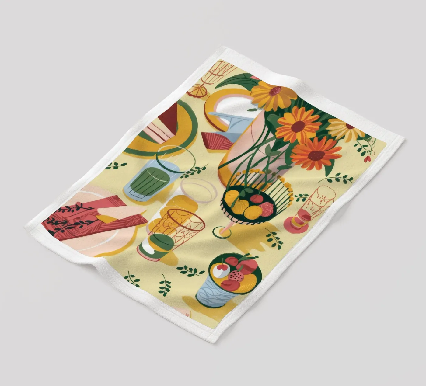 Sunflower Table Setting fleecedeken van Kamera Obskura