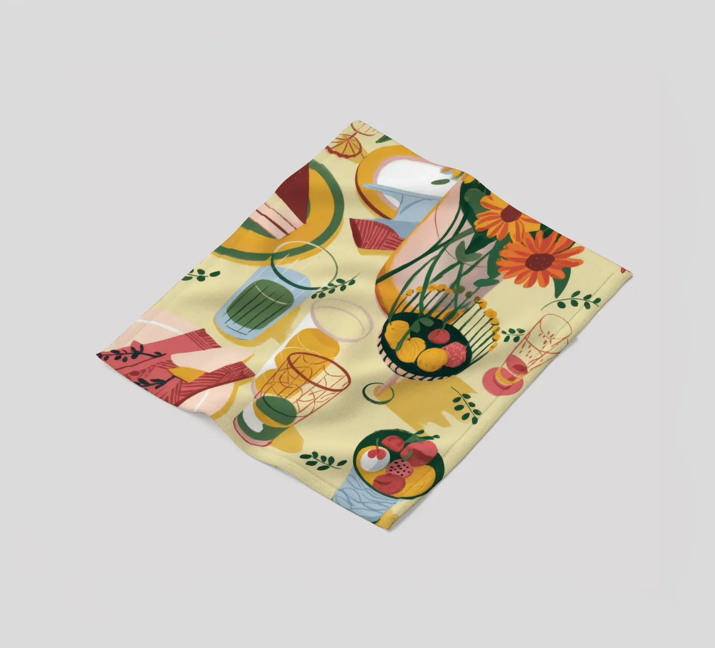 Sunflower Table Setting fleecedeken van Kamera Obskura