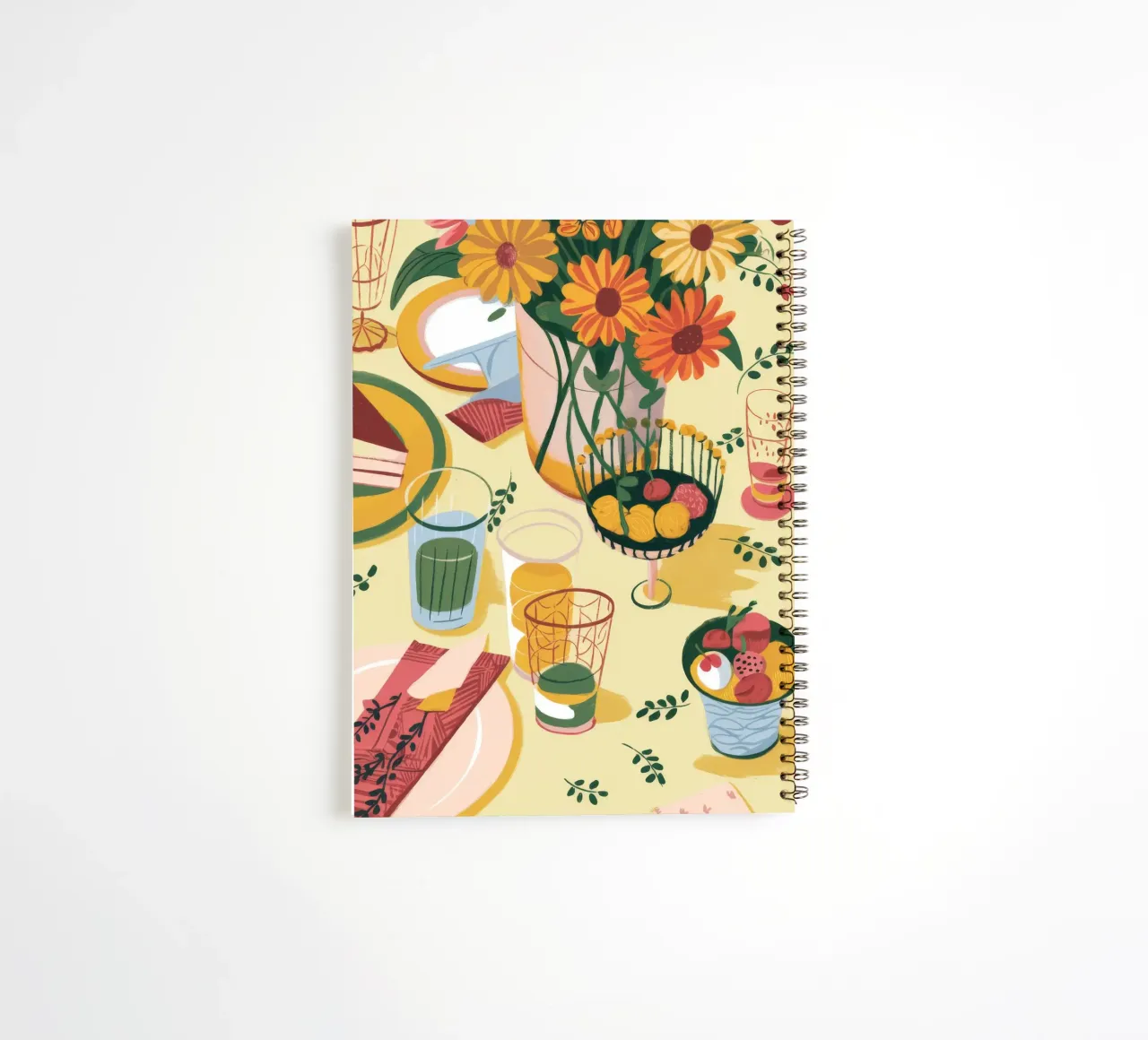 Sunflower Table Setting spiral notebook by Kamera Obskura